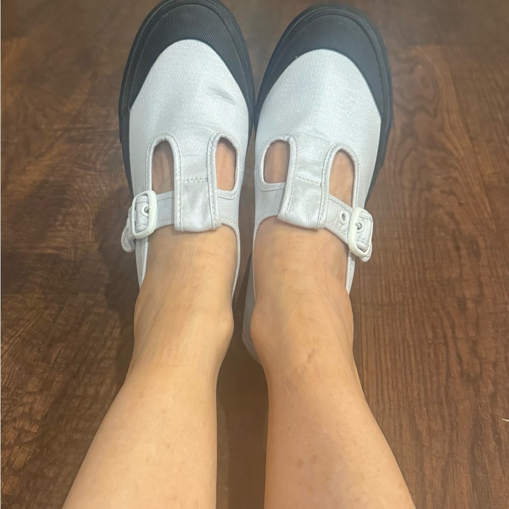 Vans White and Black Flats
